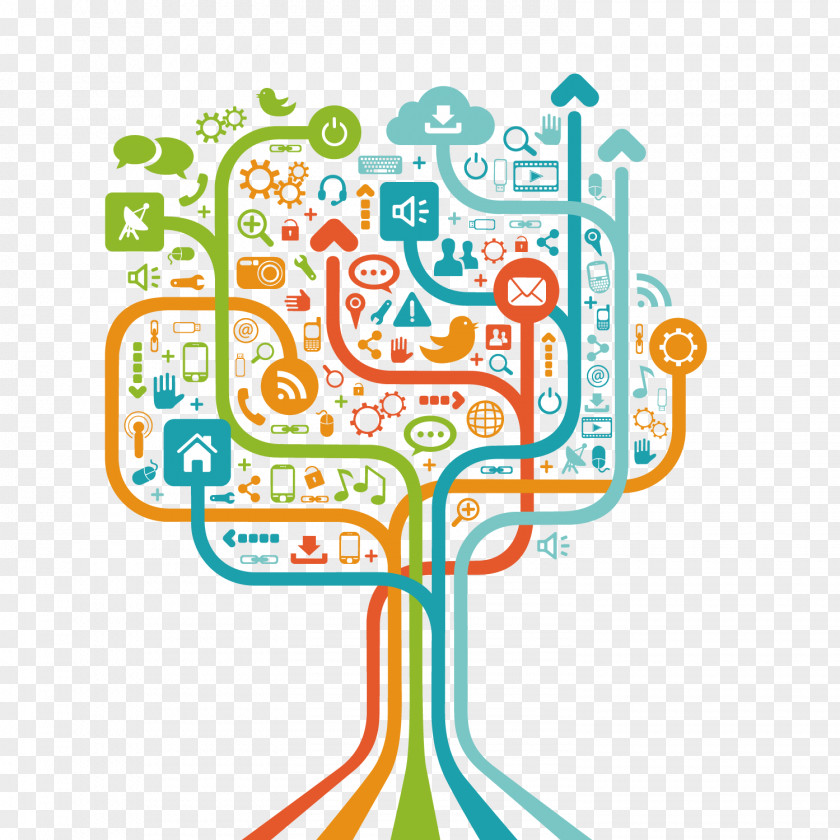 Computer Technology Icon Tree Social Media Network PNG
