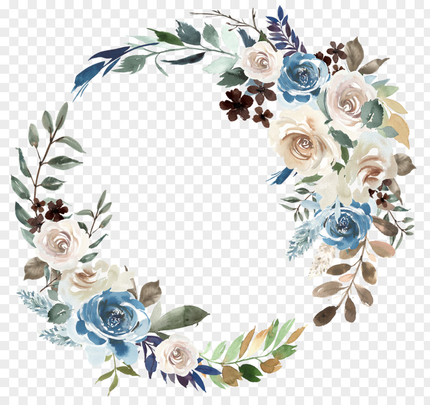 Floral Wreath Watercolor Flower Bouquet Painting Design PNG