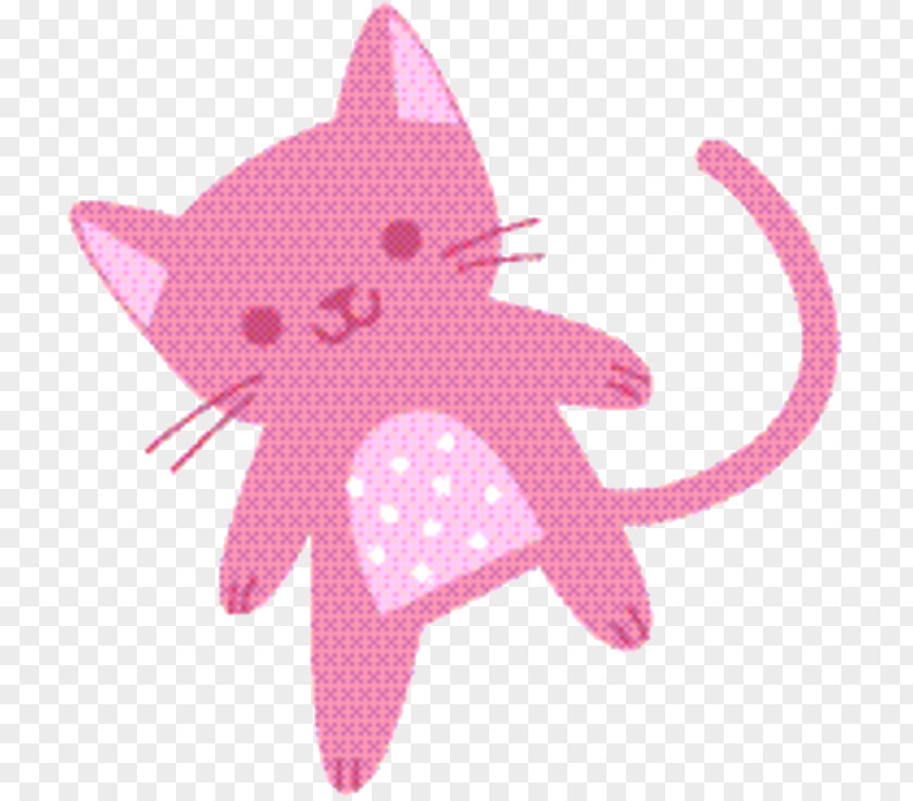 Pink Character Created By Starfish Cat Cartoon Pattern PNG
