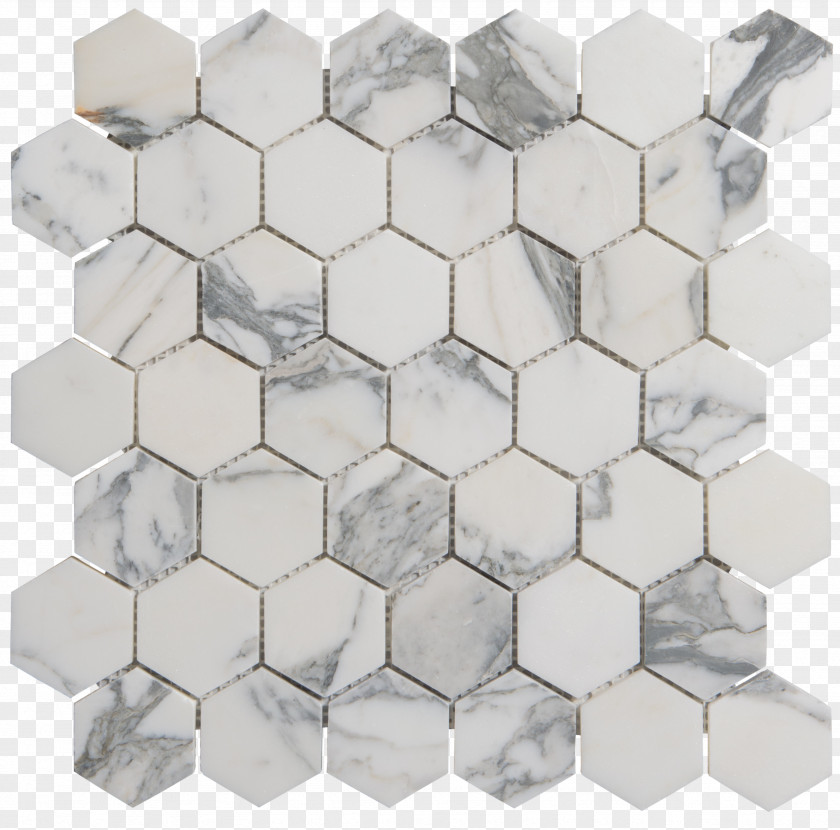 Glass Carrara Marble Tile Hexagon PNG