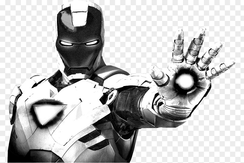 Iron Man Nick Fury Black And White Art PNG