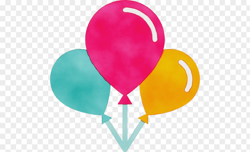 Magenta Turquoise Adorable Balloons Design & Decor Birthday Party Transparency PNG