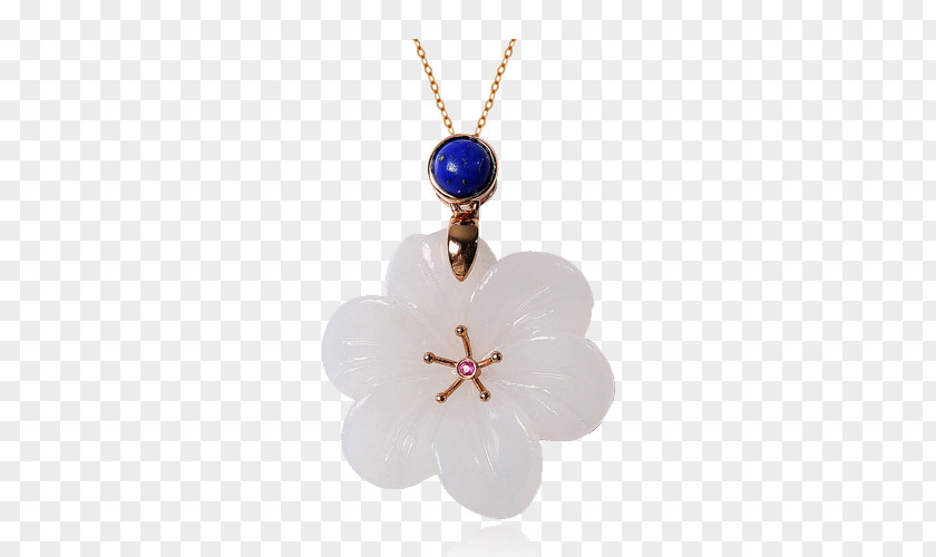 Mary Green Jade Flower Pendant Earring Icon PNG