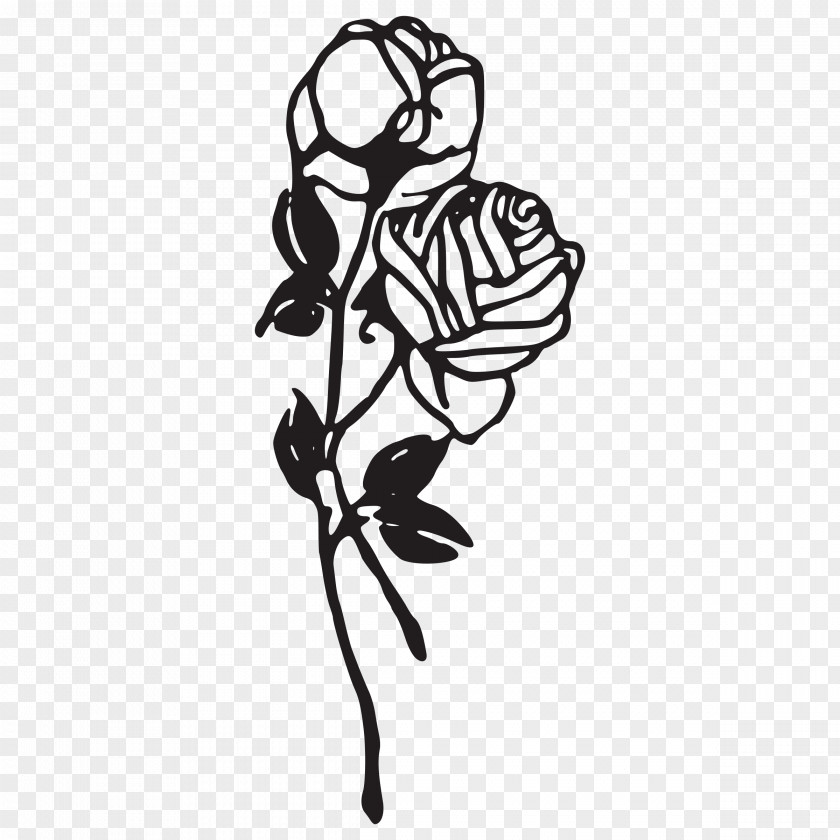 Rose Tattoo Black Drawing Clip Art PNG