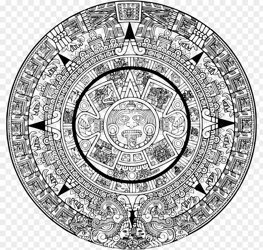 Ritual Aztec Sun Stone Calendar Clip Art Aztecs PNG