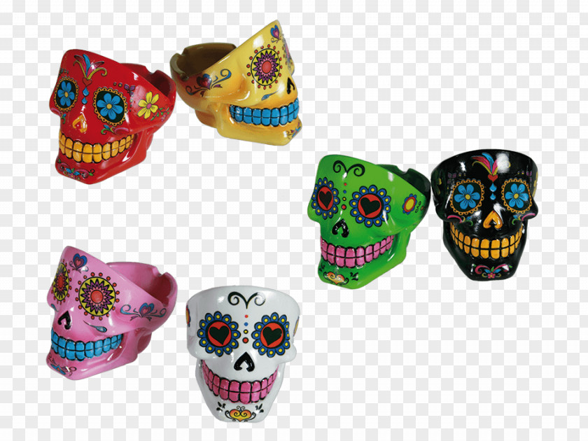 Skull Calavera Nose On Coca Ashtray PNG