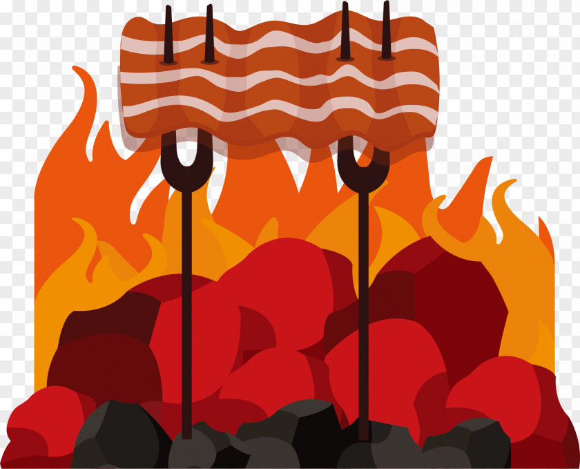 Baked Bacon Meat Barbecue Grill Beefsteak Roasting PNG