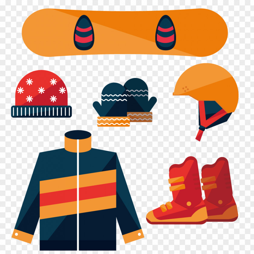 Graphic Design Snowboard Kit Flat PNG