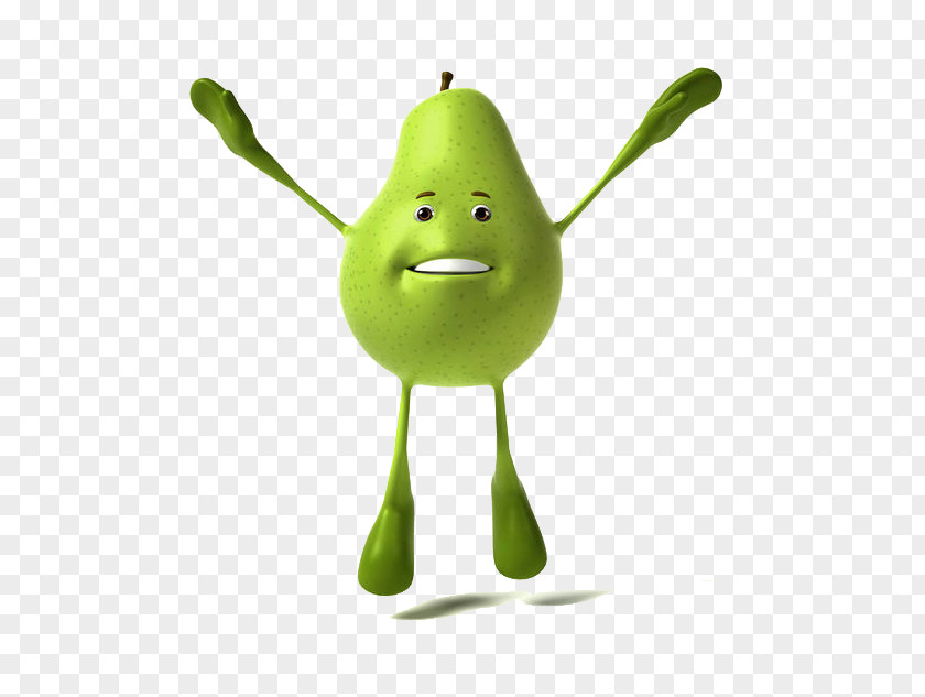 Jumping Pear Illustration PNG