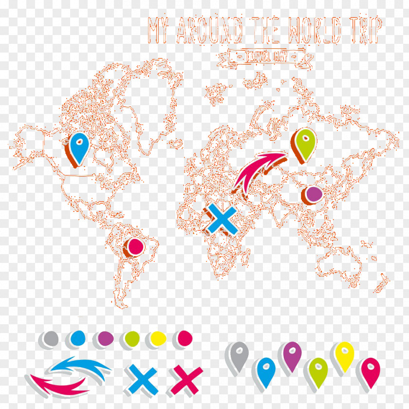 Map Marker With World Sydney Bangkok Tokyo Illustration PNG