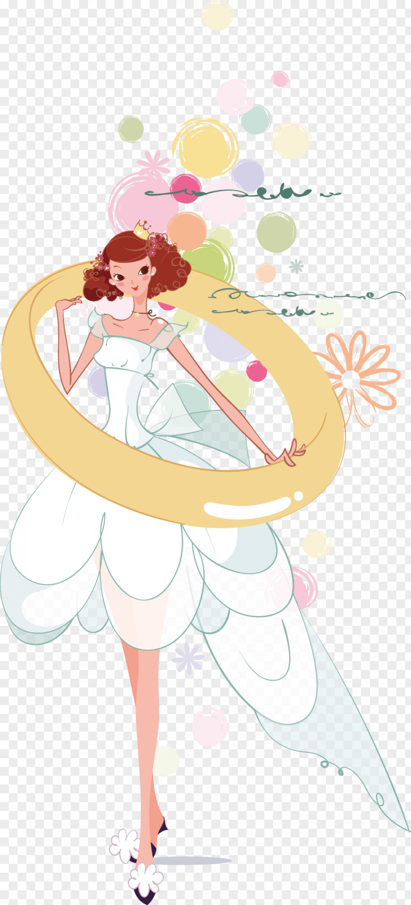 Princess Bride Marriage Illustration PNG
