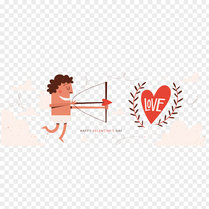 Vector Archery Cupid Valentine's Day Heart PNG