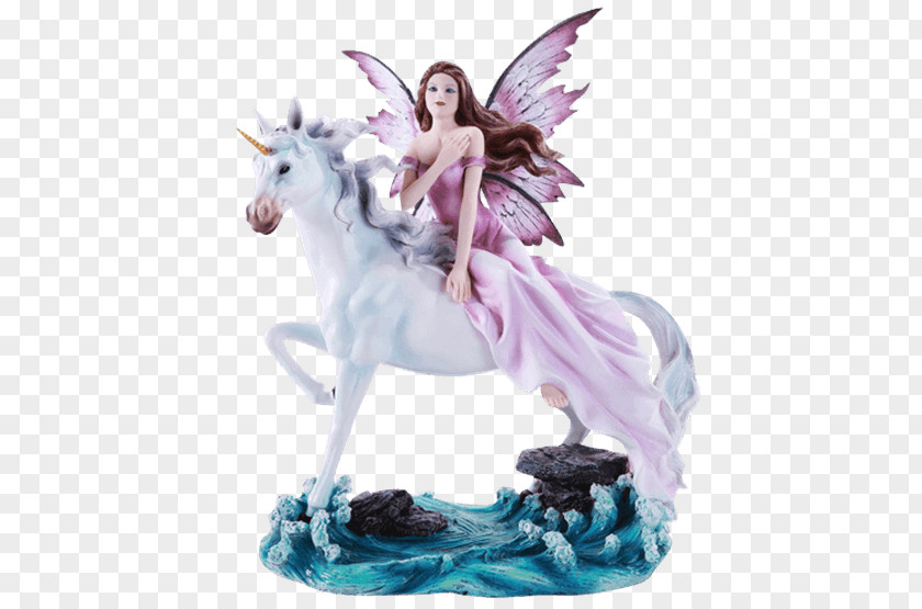 Water Unicorn Fairy Riding Legendary Creature Figurine PNG