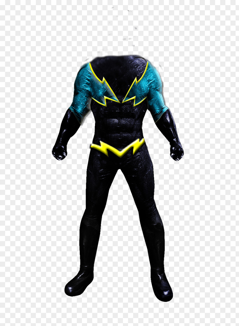 Black Lightning Digital Art Superhero Costume Suit PNG