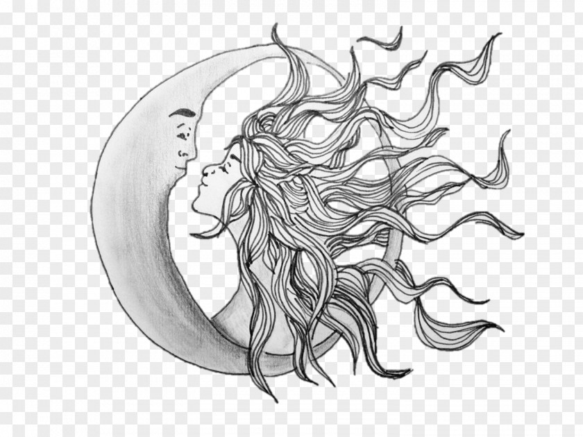 Moon Drawing Art Sketch PNG