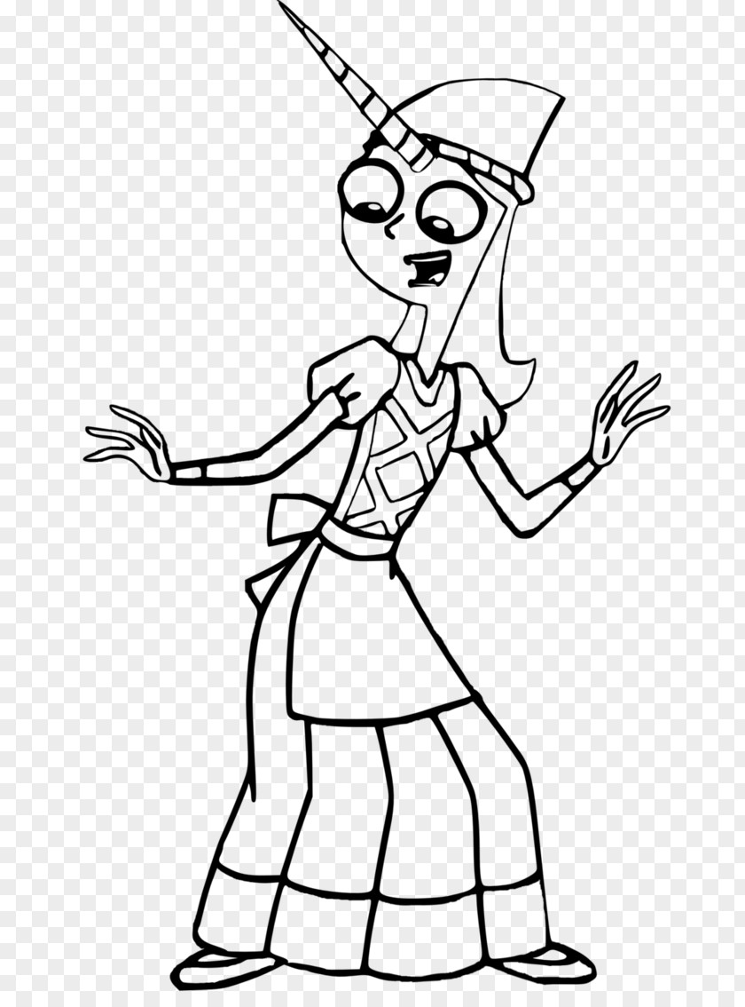 Unicorn Head Candace Flynn Dr. Heinz Doofenshmirtz Vanessa Line Art PNG