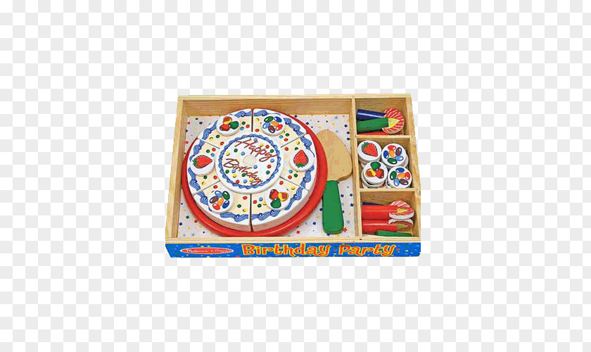 Wood Food Pizza Party Melissa & Doug Toy Birthday Cake PNG
