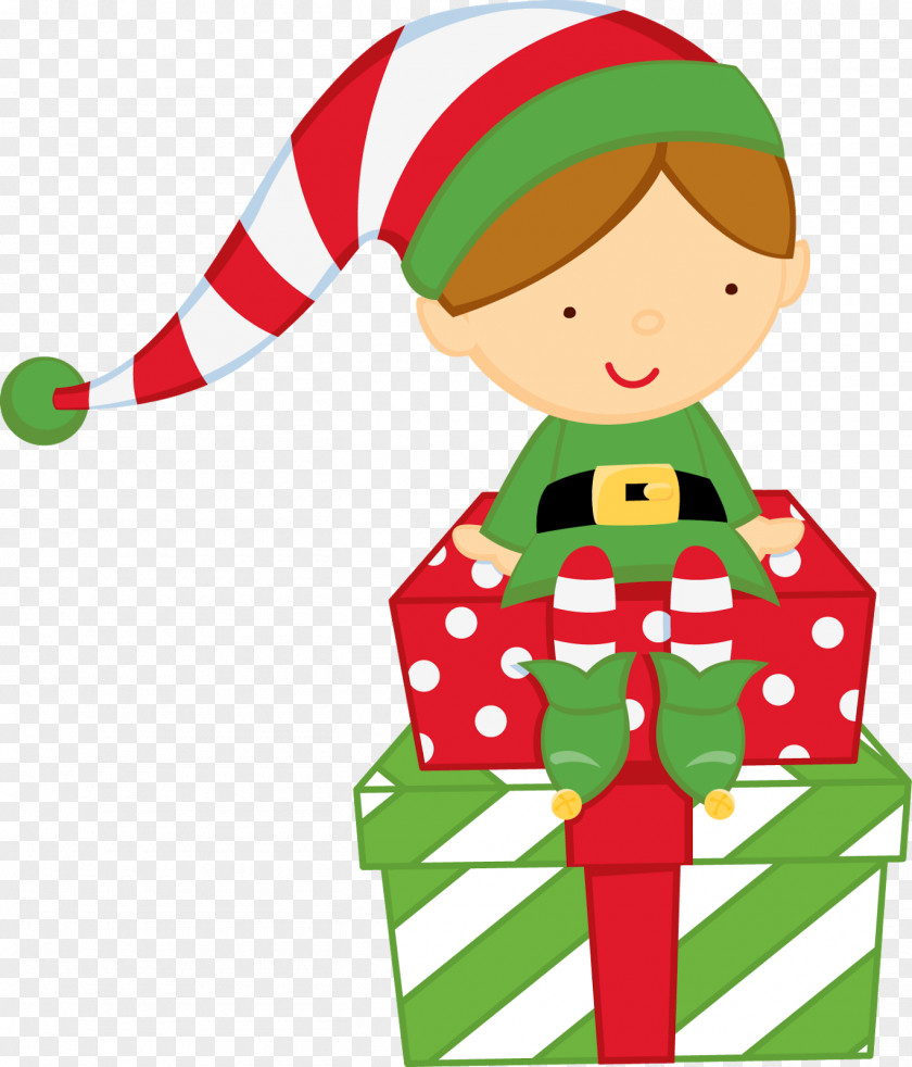 Hello Santa Claus Christmas Elf Gift Clip Art PNG