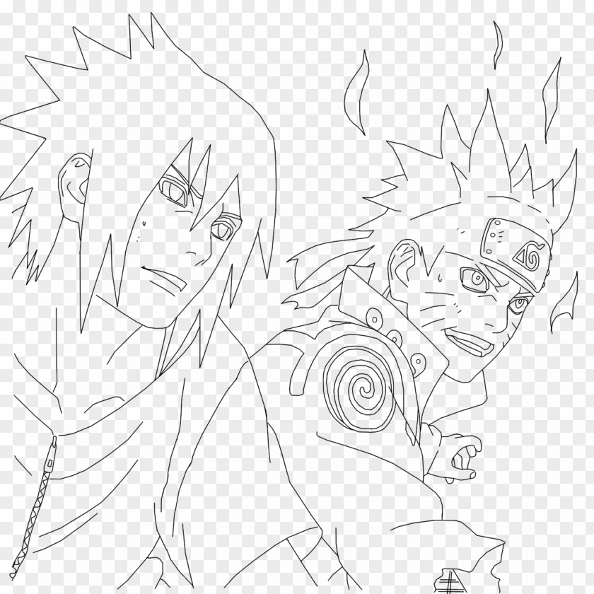 Naruto Line Art Uzumaki Color Sketch PNG