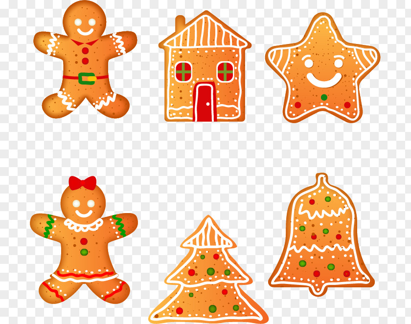 Six Christmas Cookies Lebkuchen Cookie Biscuit PNG