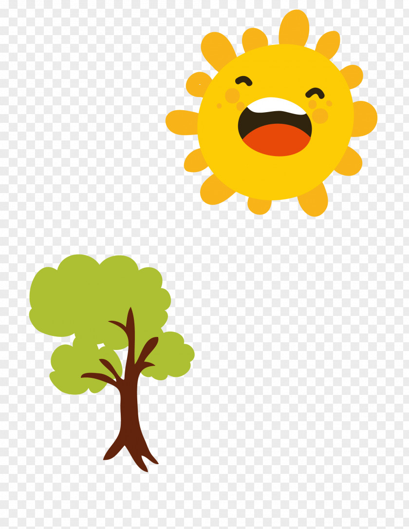 Vector Cartoon Smiley Sun Drawing Royalty-free PNG