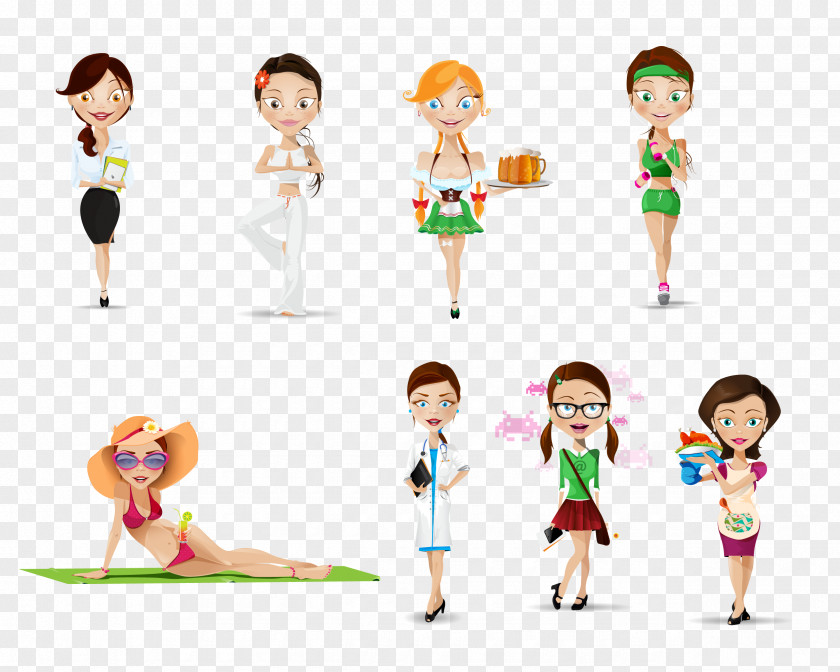 Vector Women Collection Drawing PNG