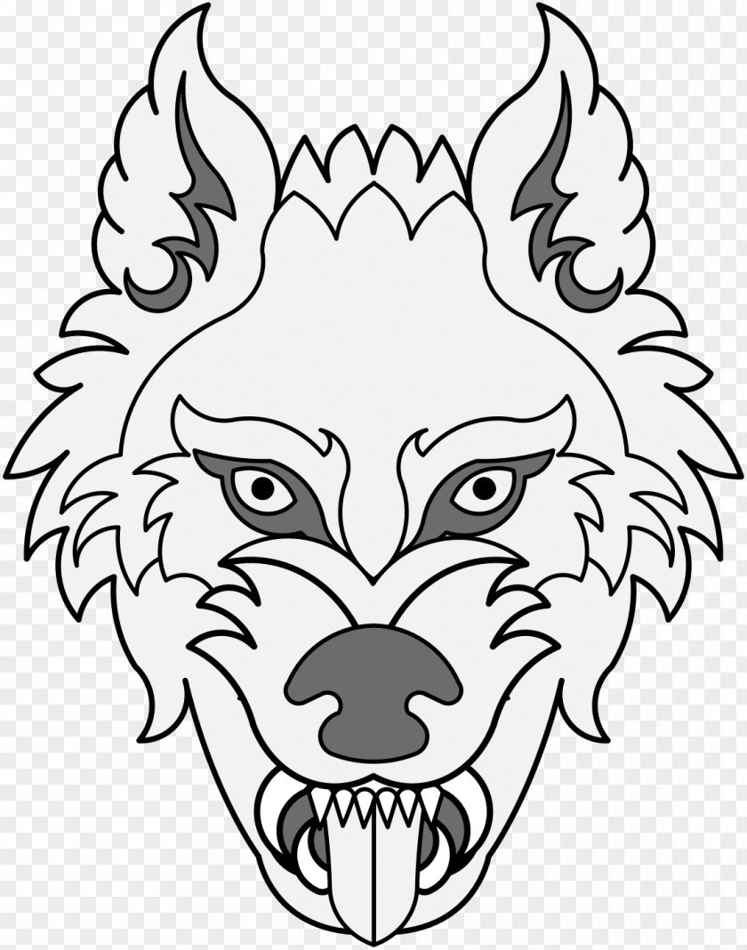 Wolf Face Gray Snout Heraldry Art Cabossed PNG