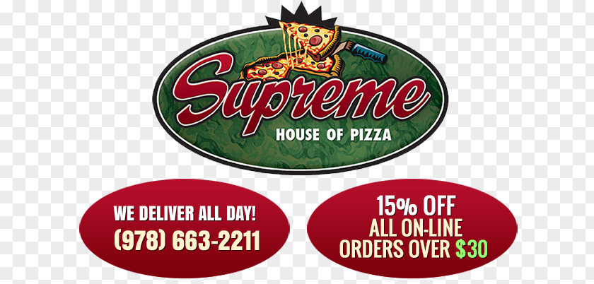 Supreme Piza House Of Pizza North Billerica Logo Calzone PNG