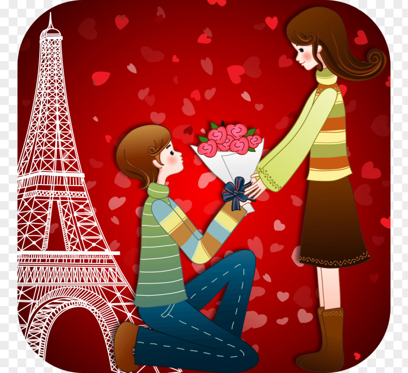 Valentine's Day Propose Greeting & Note Cards International Kissing Marriage Proposal PNG