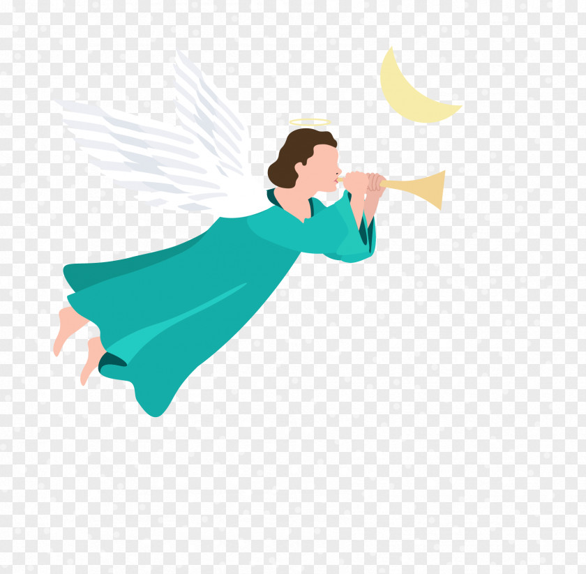 Vector Cartoon Angel Moon Festival Christmas Clip Art PNG