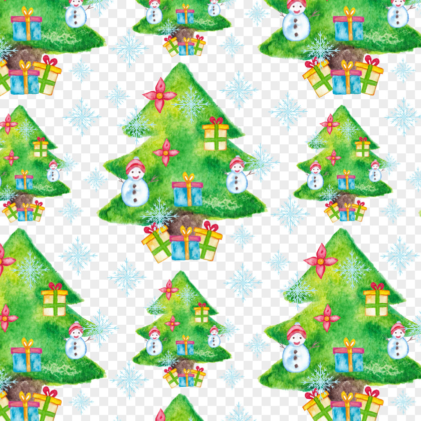 Christmas Tree Collection Flower Pattern PNG