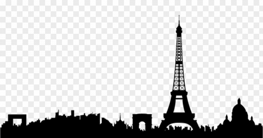 Eiffel Tower Arc De Triomphe Wall Decal Skyline Silhouette PNG