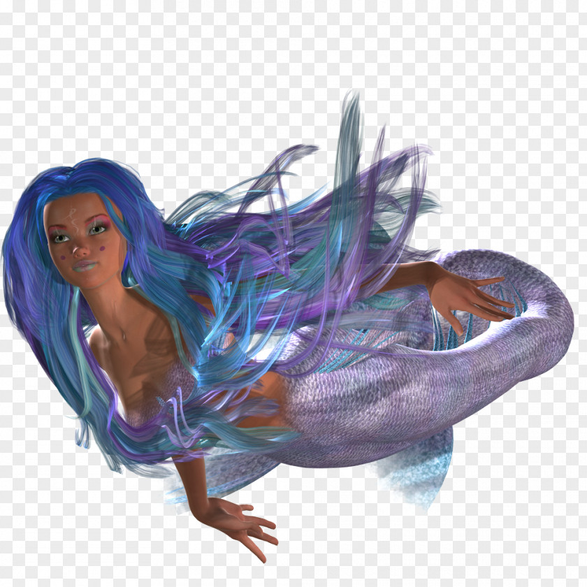 Fairy Figurine Purple Mermaid PNG