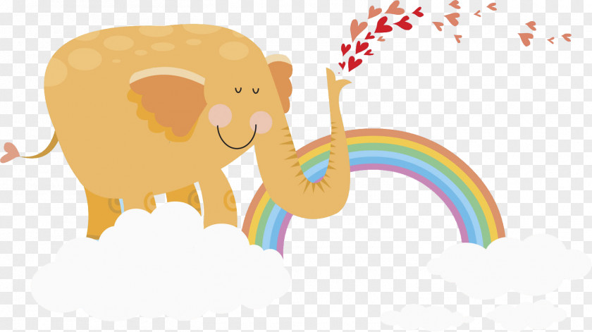 Orange Elephant Clip Art PNG