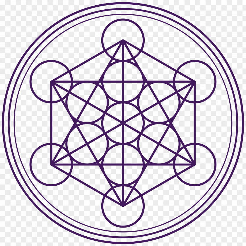 Symbol Metatron Sacred Geometry Overlapping Circles Grid Crystal PNG