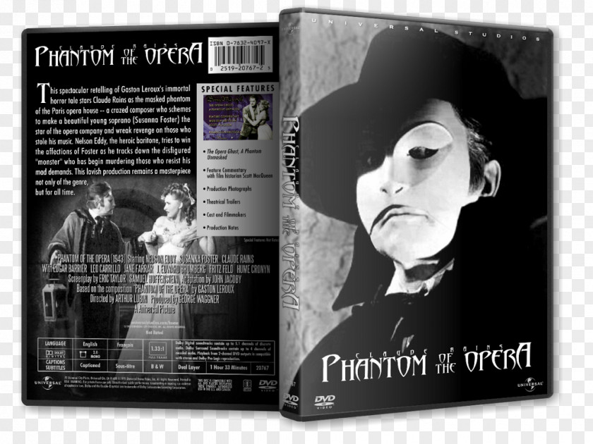 Phantom Of The Opera Photography White Poster Claude Rains PNG
