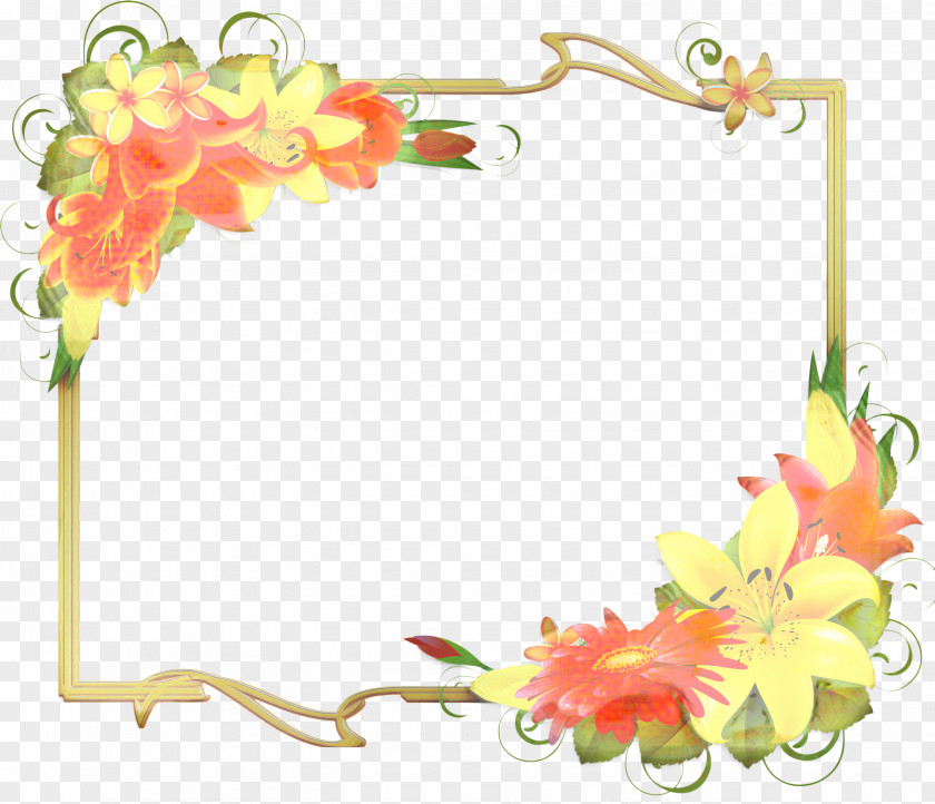 Plant Picture Frame Background Yellow PNG