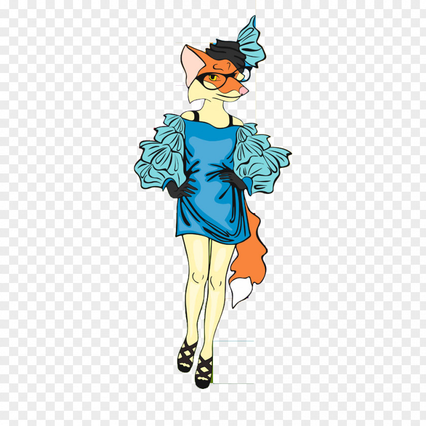 Dress Wear Beautiful Fox Animal PNG