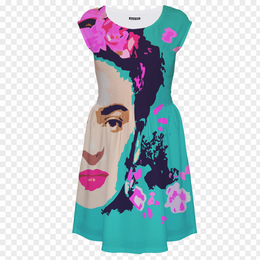 FRIDA T-shirt Dress Clothing Turquoise Sleeve PNG
