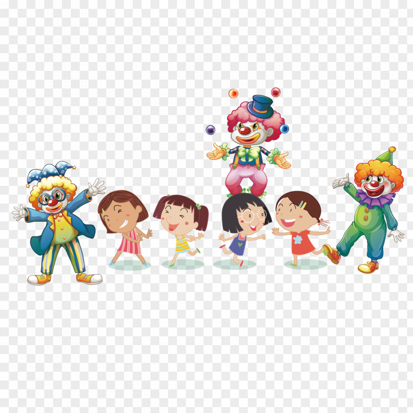 Vector Circus Clown Performance Illustration PNG