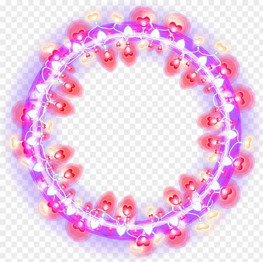 Dream Purple Flash Circle Neon Lighting PNG