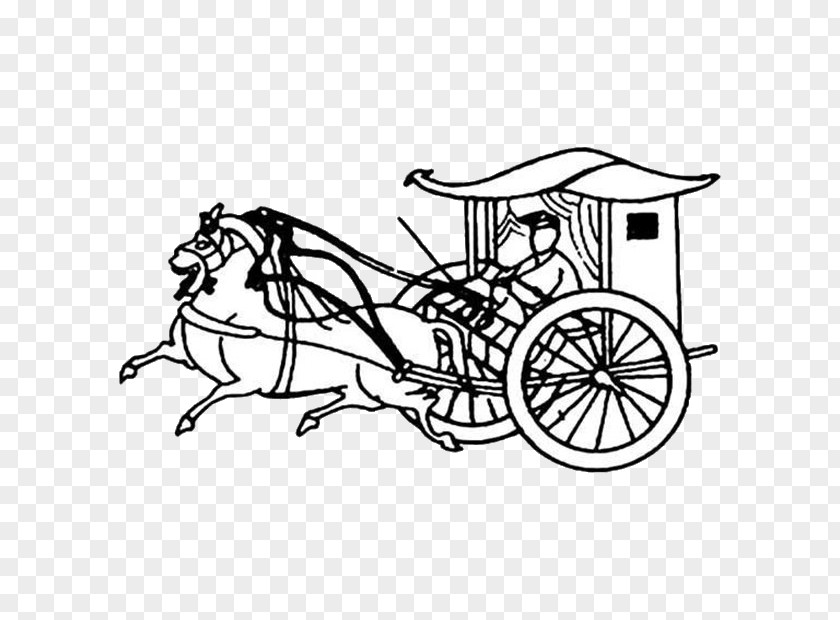 The Ancient Painted Horses Car Horse-drawn Vehicle Stroke PNG