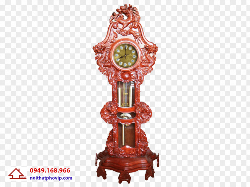 Cap Cay Pendulum Clock Dragon's Blood Wood PNG