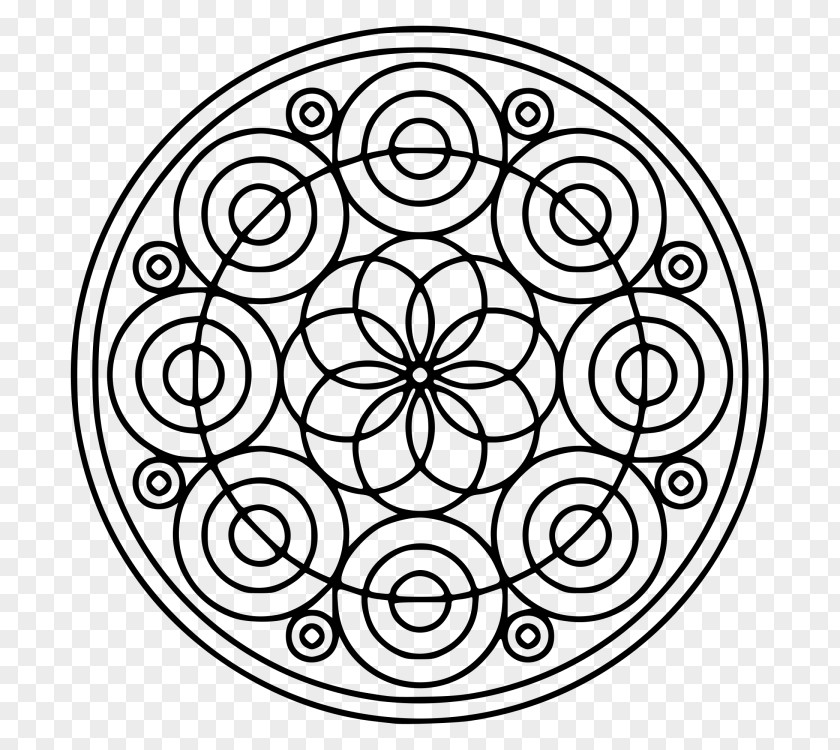 Circle Mandala Coloring Book Shape PNG