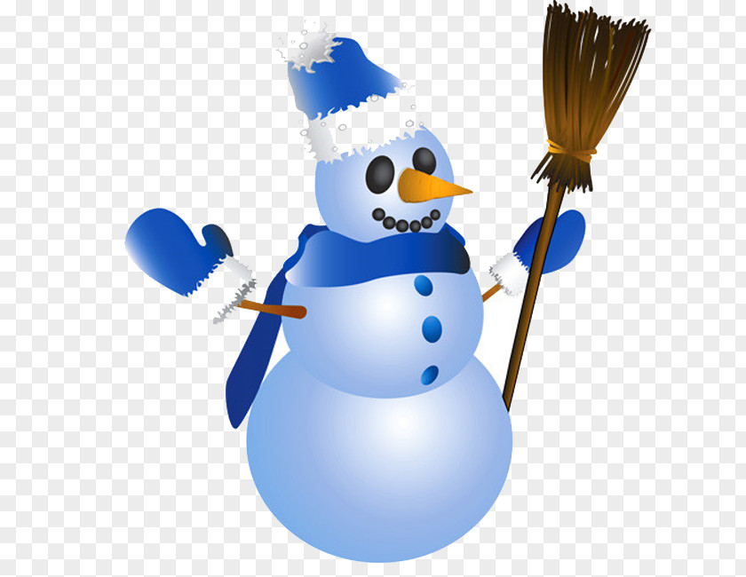 Gloved Blue Snowman Christmas Adobe Illustrator Illustration PNG