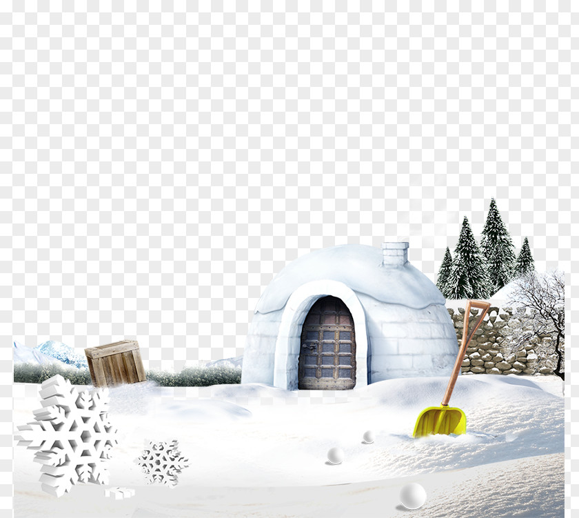 Snow Small House Winter Solstice Solar Term PNG