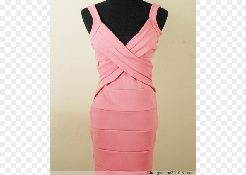 Cocktail Shoulder Dress Pink M PNG
