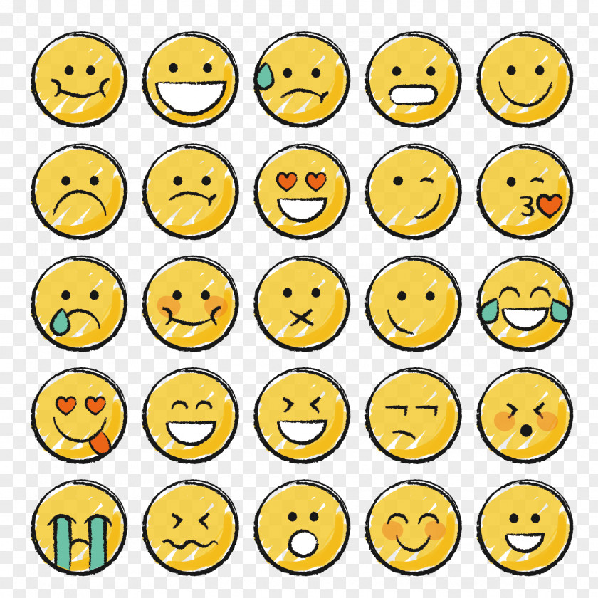 Round Face Expression Vector Material Smiley Emoticon Drawing Icon PNG