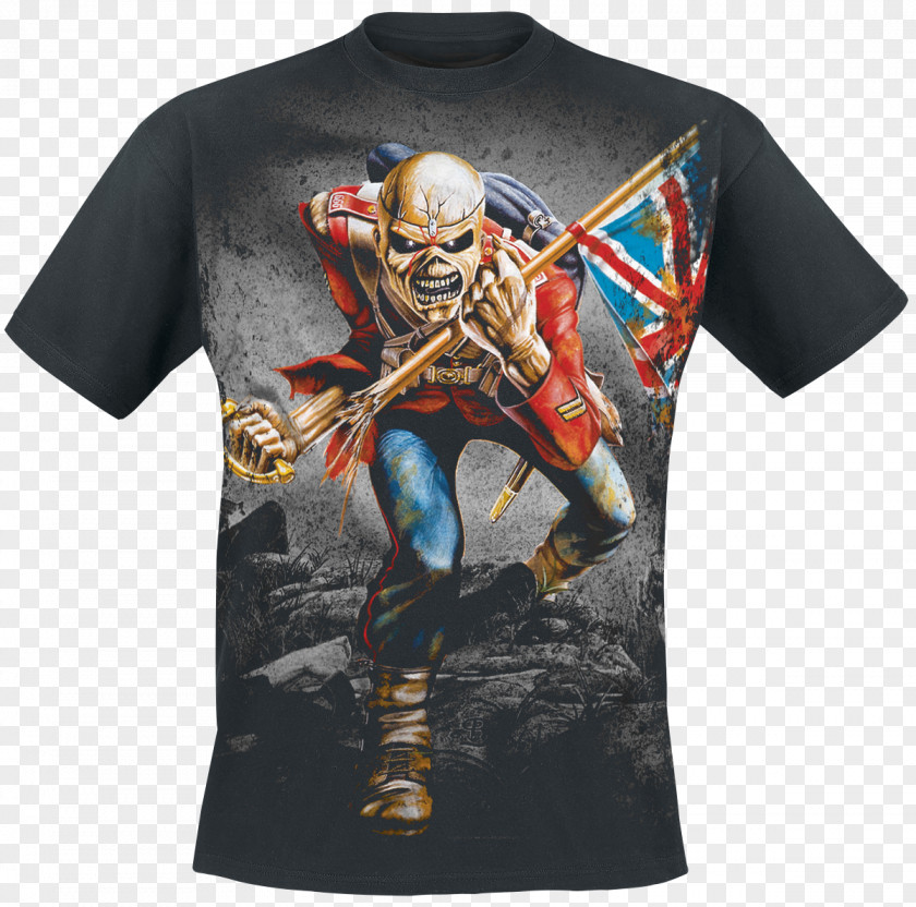 T-shirt Iron Maiden Hoodie The Trooper (Live Long Beach Arena) PNG