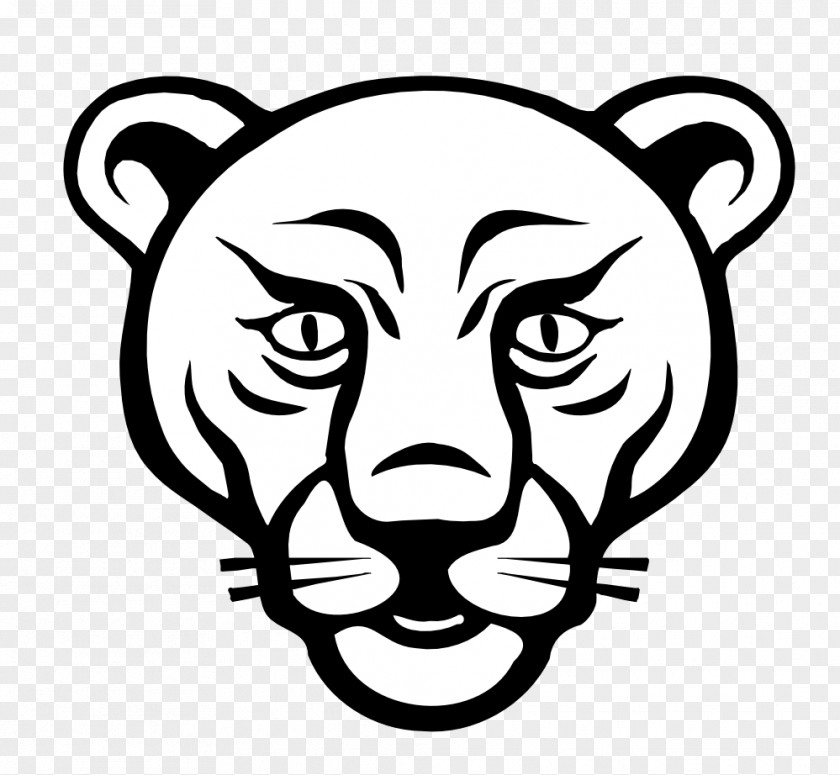 Cougar Head Cliparts Lion Black Panther Tiger Coloring Book PNG
